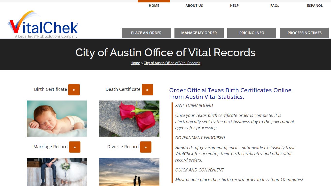 Austin (TX) Birth Certificates | Order Records - VitalChek